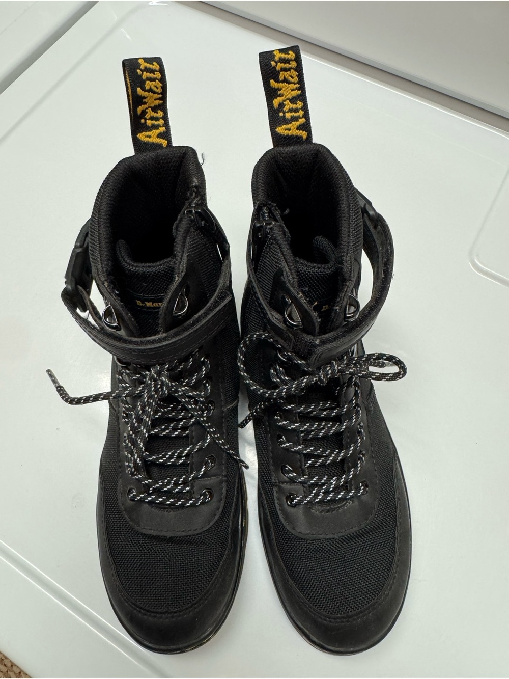Dr. Martens Black Tactical Lace-Up Ankle Boots with Strap - Boys Size 3